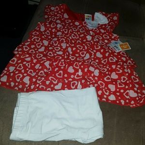 Red ruffled Chiffon Top with matching pants